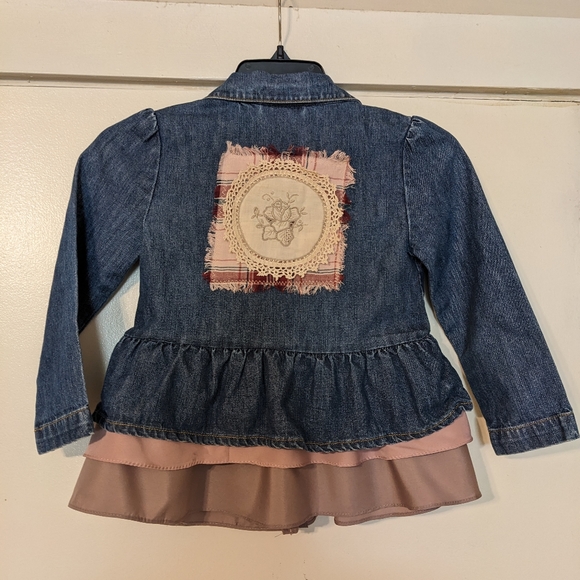 Unicorn themed OOAK  Valentine's Day Handmade Denim Jacket Girls - Picture 2 of 8